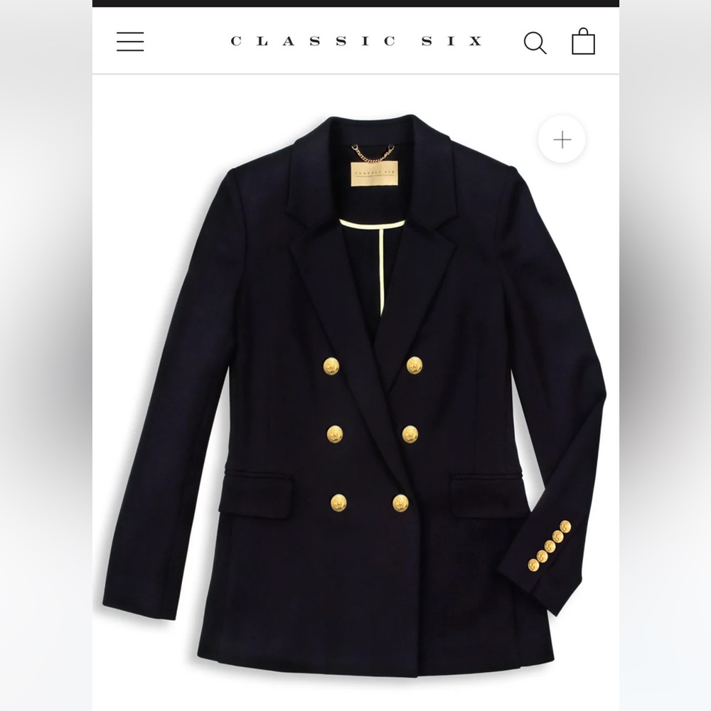 Classic Six New York KATHARINE DOUBLE-BREASTED BLAZER size 6